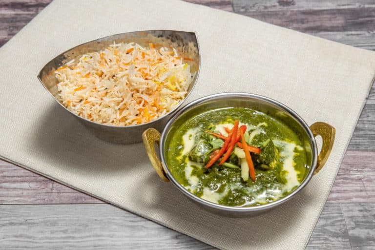 White Rice with Green Curry